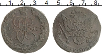 монета - 1762 – 1796 екатерина ii 5 копеек - подробная информация фото 1