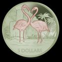 Читать новость нумизматики - Розовые фламинго на цветных и монохромных монетах Британских Виргинских островов