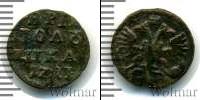 Монета 1689 – 1725 Петр I 1 полушка Медь 1721