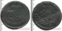 Монета 1689 – 1725 Петр I 2 копейки Медь 1717