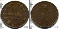 Монета 1894 – 1917 Николай II 10 пенни Медь 1897