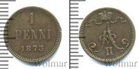 Монета 1855 – 1881 Александр II 1 пенни Медь 1873