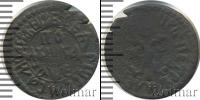 Монета 1689 – 1725 Петр I 1 полушка Медь 1715