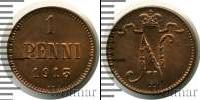 Монета 1894 – 1917 Николай II 1 пенни Медь 1913