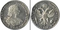 Монета 1689 – 1725 Петр I 1 рубль Серебро 1719