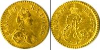 Монета 1762 – 1796 Екатерина II 1 полтина Золото 1777