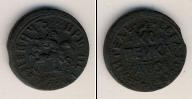 Монета 1689 – 1725 Петр I 1 копейка Медь 1716