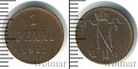 Монета 1894 – 1917 Николай II 1 пенни Медь 1911