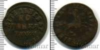 Монета 1689 – 1725 Петр I 1 копейка Медь 1714