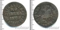 Монета 1689 – 1725 Петр I 1 копейка Медь 1714