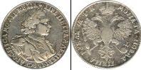 Монета 1689 – 1725 Петр I 1 рубль Бронза 1720