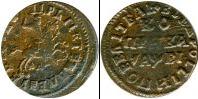 Монета 1689 – 1725 Петр I 1 копейка Серебро 1715