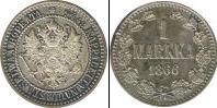 Монета 1855 – 1881 Александр II 1 марка Серебро 1866
