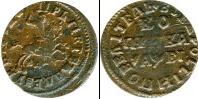 Монета 1689 – 1725 Петр I 1 копейка Серебро 1715