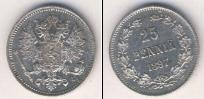 Монета 1894 – 1917 Николай II 25 пенни Серебро 1897