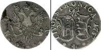 Монета 1741 – 1761 Елизавета Петровна 4 копейки Медно-никель 1757
