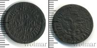 Монета 1689 – 1725 Петр I 1 копейка Медь 1703