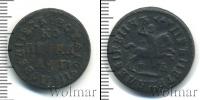 Монета 1689 – 1725 Петр I 1 копейка Медь 1713