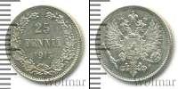 Монета 1894 – 1917 Николай II 25 пенни Серебро 1913