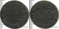 Монета 1689 – 1725 Петр I 1 деньга Медь 1704