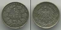 Монета 1894 – 1917 Николай II 1/2 марки Серебро 1915