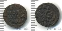 Монета 1689 – 1725 Петр I 1 полушка Медь 1719