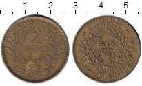 монета - тунис 2 франка - подробная информация фото 1