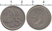 монета - испания 5 песет - подробная информация фото 1