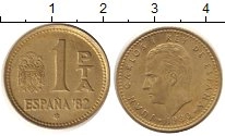 монета - испания 1 песета - подробная информация фото 1