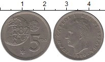 монета - испания 5 песет - подробная информация фото 1