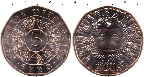 Монета голова льва. Монета с головой Льва. 5 Евро Австрия медь.