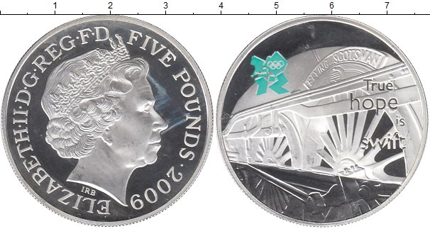 Картинка Монеты Великобритания 5 фунтов Серебро 2009 фото 21.