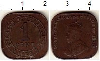 монета - стрейтс-сеттльмент 1 цент - подробная информация фото 1