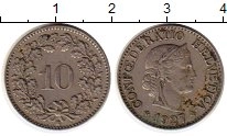 монета - швейцария 10 рапп - подробная информация фото 1