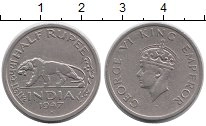 монета - британская индия 1/2 рупии - подробная информация фото 1