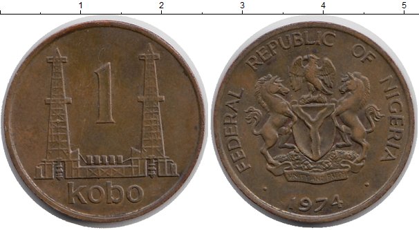 

Монеты Клуб Нумизмат, Монета Нигерия 1 кобо 1974 Бронза XF