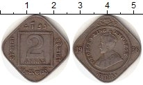 монета - индия 2 анны - подробная информация фото 1