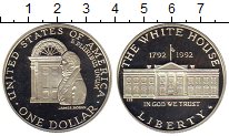 Монета США 1 доллар Серебро 1992 Proof
