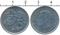 монета - испания 5 песет - подробная информация фото 1
