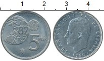монета - испания 5 песет - подробная информация фото 1