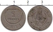 монета - тунис 5 франков - подробная информация фото 1