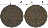 монета - латвия 5 сантим - подробная информация фото 1