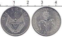 монета - руанда 1 франк - подробная информация фото 1