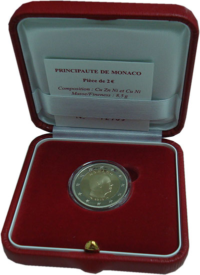 Набор монет Монако 2 евро Биметалл 2010 Proof