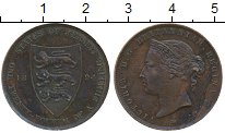 Монета Остров Джерси 1/24 шиллинга 1894 Виктория Бронза XF