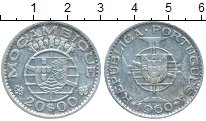 Монета Мозамбик 20 эскудо 1960 Серебро XF-