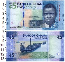 Банкнота Гана 5 седи 2017 UNC