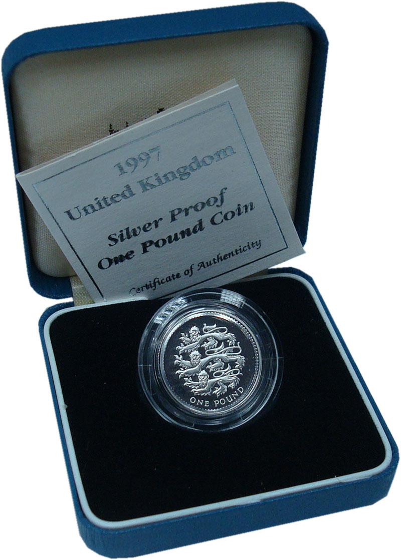 Набор монет Великобритания 1 фунт Серебро 1997 Proof
