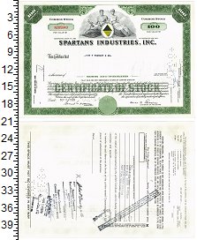 Банкнота США Облигация 1968 Облигация,сертификат Spartans Industr...