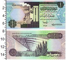 Банкнота Ливия 1/2 динара 1991 Нефтеперерабатывающий завод UNC